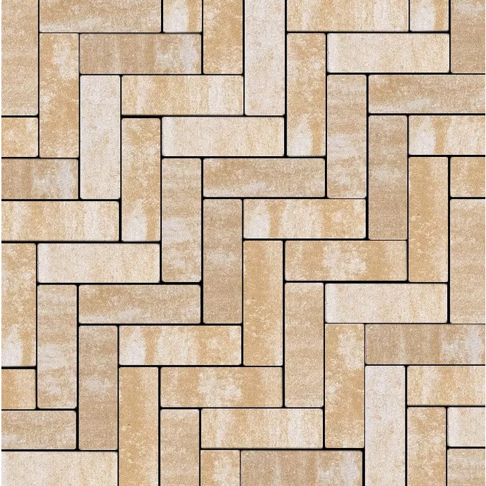 Тротуарная плитка 342 механический завод Паркет 240x80x60мм ColorMix Каракум